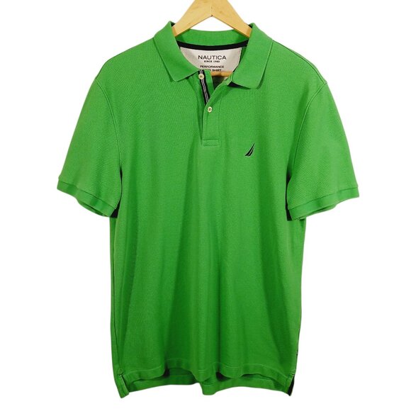 Nautica, Men's Performance Deck Shirt Classic Fit, Size Large, Kelly Green, Polo - Picture 1 of 16